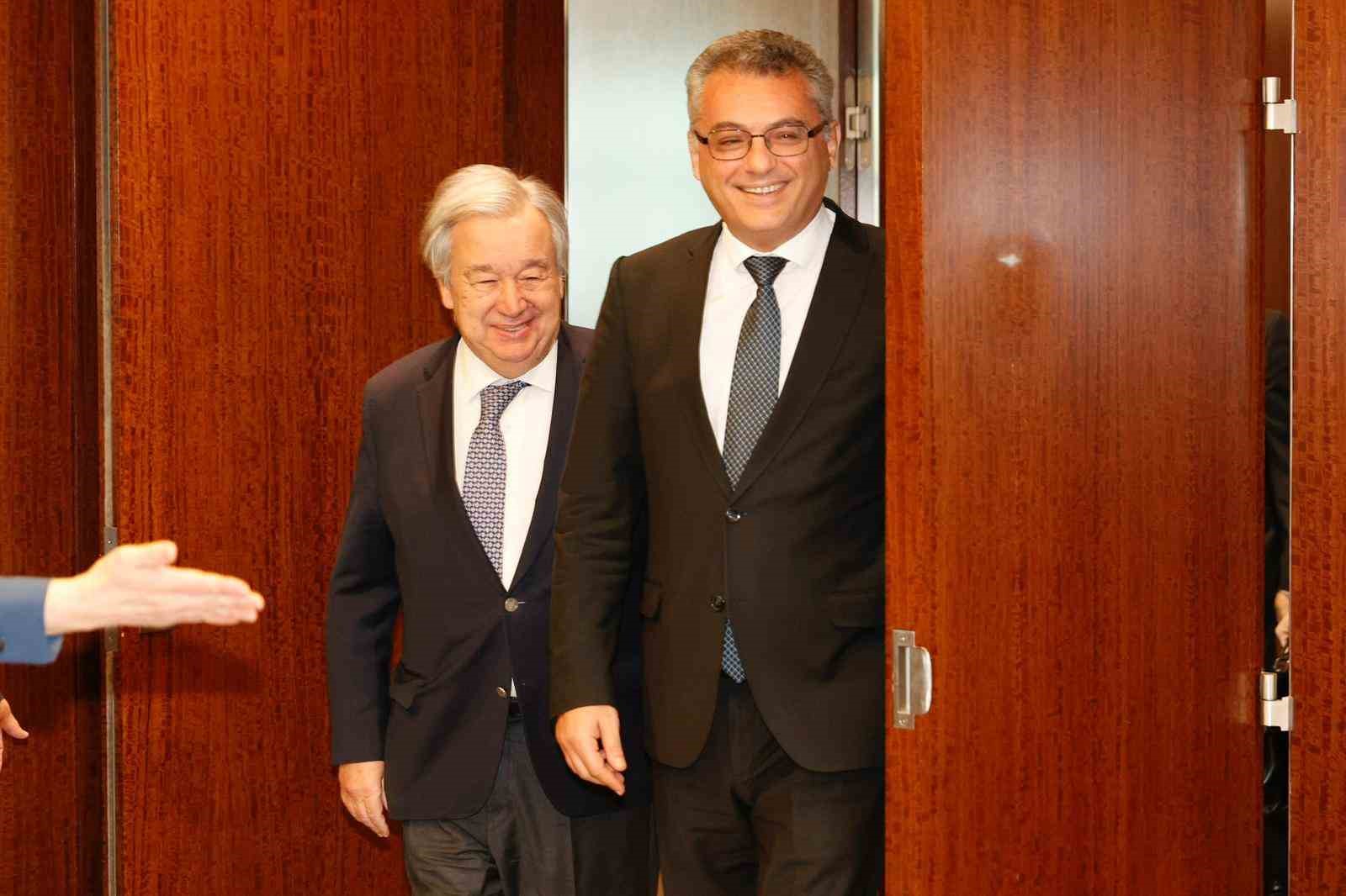 KKTC Cumhurbaşkanı Erhürman, BM Genel Sekreteri Guterres ile bir araya geldi
