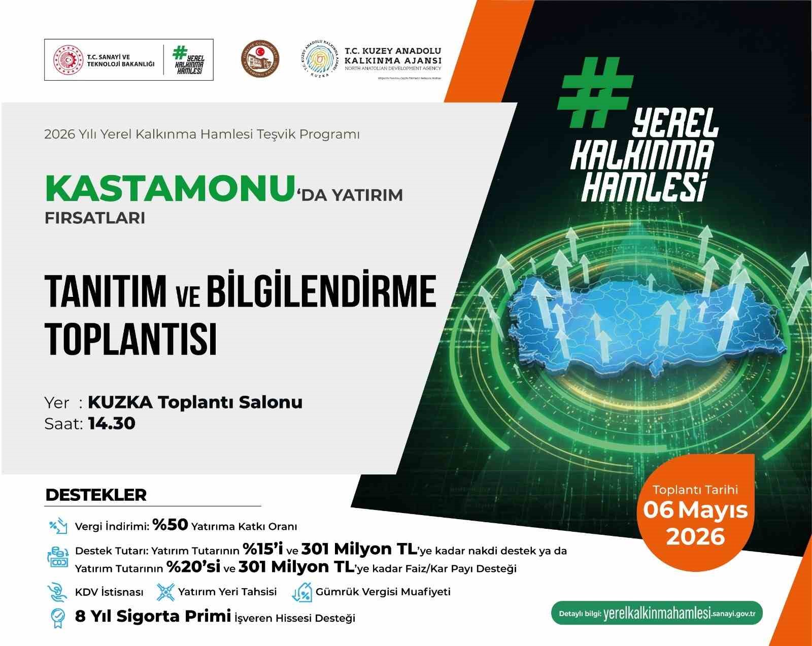 Kastamonu’da yatırım destekleri bilgilendirme toplantısı yapılacak
