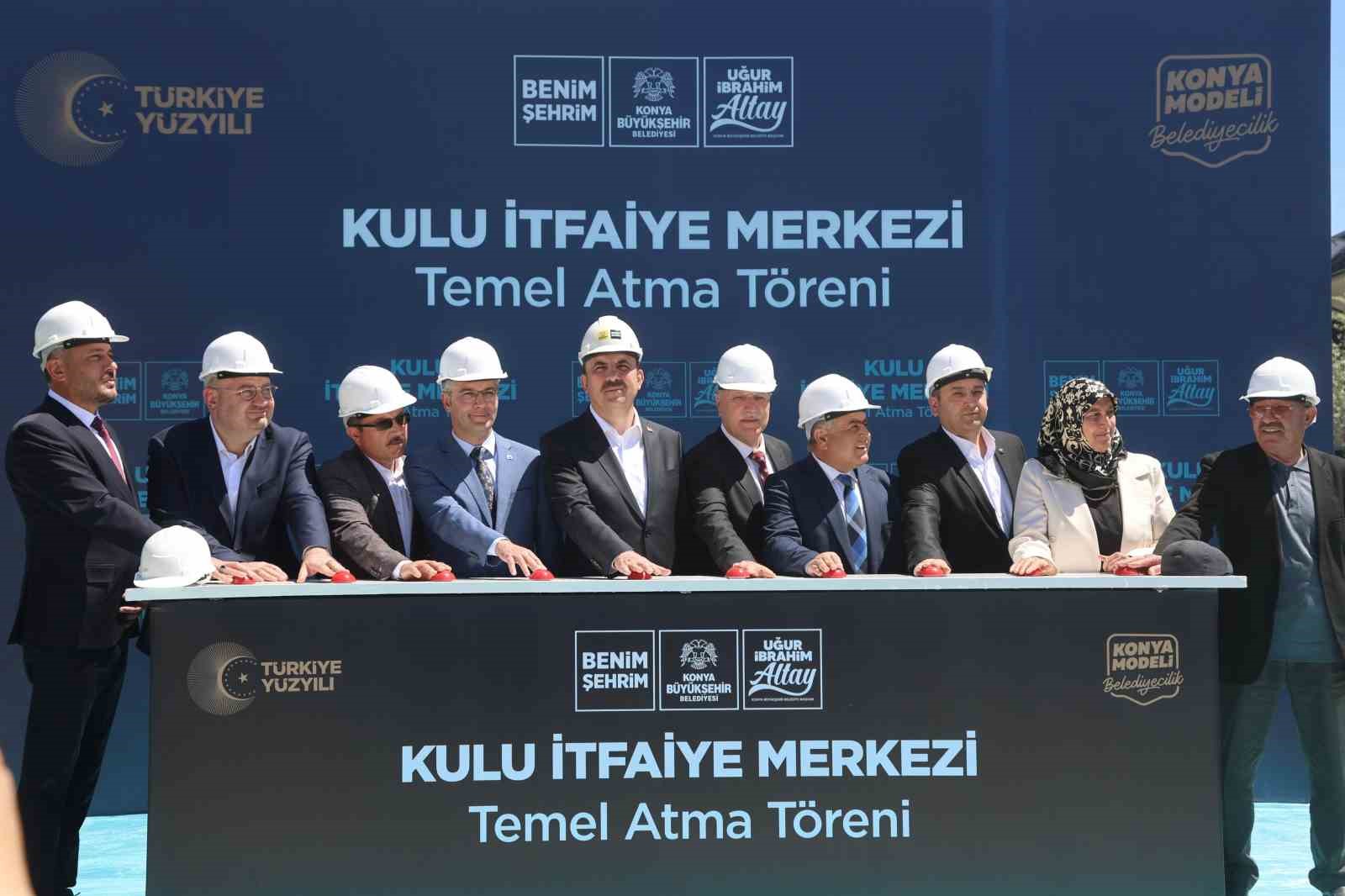 Başkan Altay Cihanbeyli ve Kulu’yu ziyaret etti, Kulu İtfaiye Merkezi’nin temelini attı
