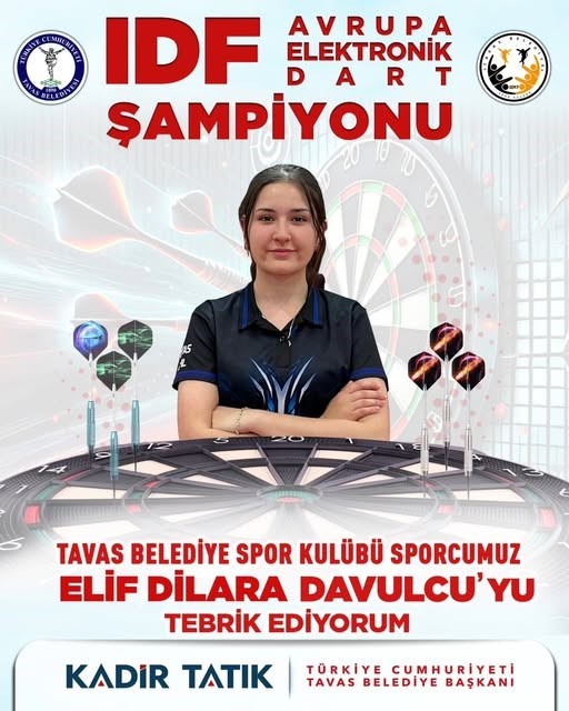 Tavaslı Elif Dilara Davulcu Avrupa dart şampiyon oldu
